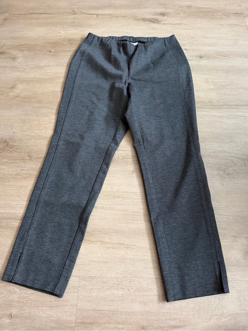 J.Jill Ponte Knit Slim Leg Pants Gray Stretch Sz S Petite Comfy Chic Neutral